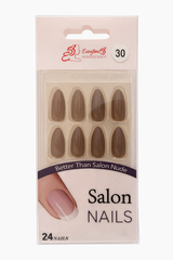 Salon Nails (24 pcs) – Shade 30 Mocha Brown