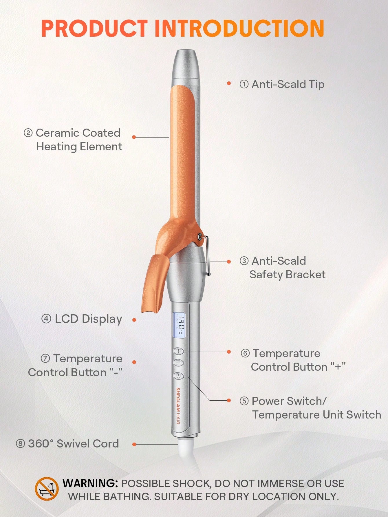 SG SHEGLAM مكواة تمويج الشعر الدوارة It-Curl - 25 مم