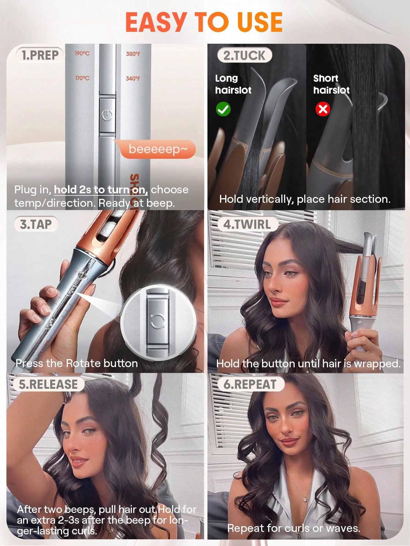 SG SHEGLAM It-Curl جهاز تجعيد الشعر الفوري بلمسة واحدة - 32 ملم