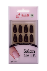 Salon Nails (24 pcs) – Shade 14 Deep Wine Red