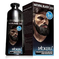 Mokeru Professional Moustache And Beard Hair Color Dye Shampoo Natural Black 200ml
