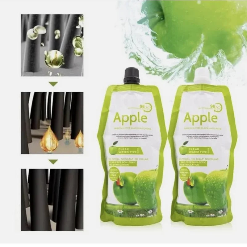 ORGANIC-COSMETIC Apple Ammonia-Free Black Hair Cream, 100% Organic Black Hair Dye- Natural Black Hair Color cream