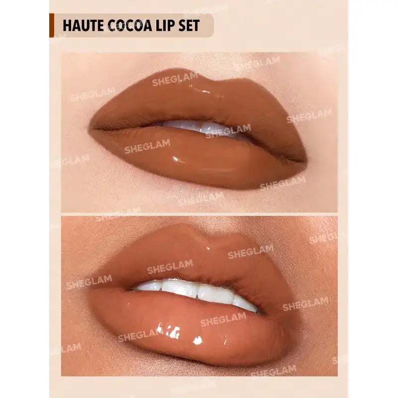 SHEGLAM Soft 90's Glam Lip Liner And Lip Duo Set - Haute Cocoa