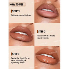SHEGLAM Soft 90's Glam Lip Liner And Lip Duo Set - Haute Cocoa